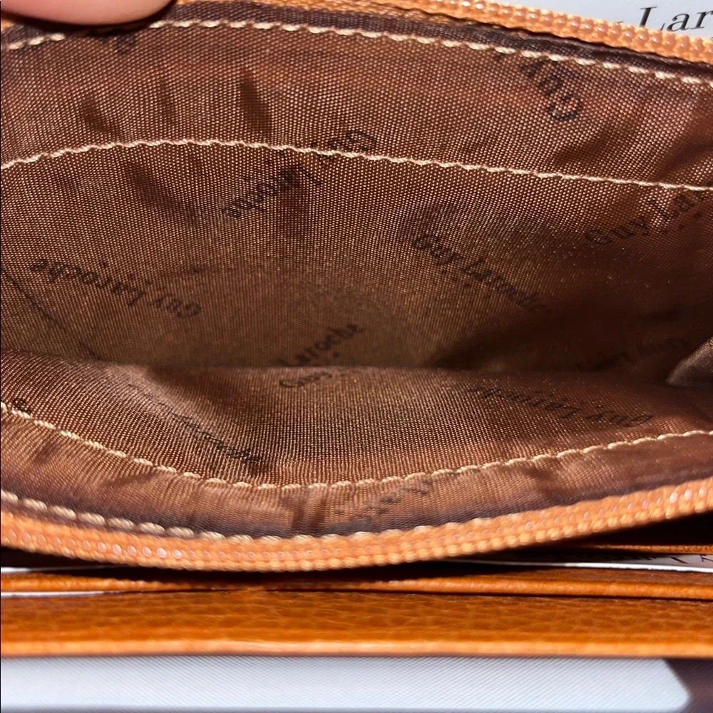 Guy Laroche vintage suede leather long zipper wallet